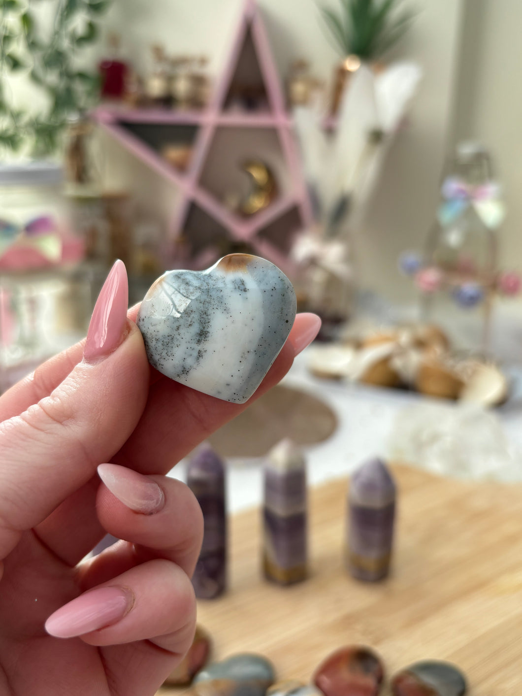 Polychrome Jasper Hearts