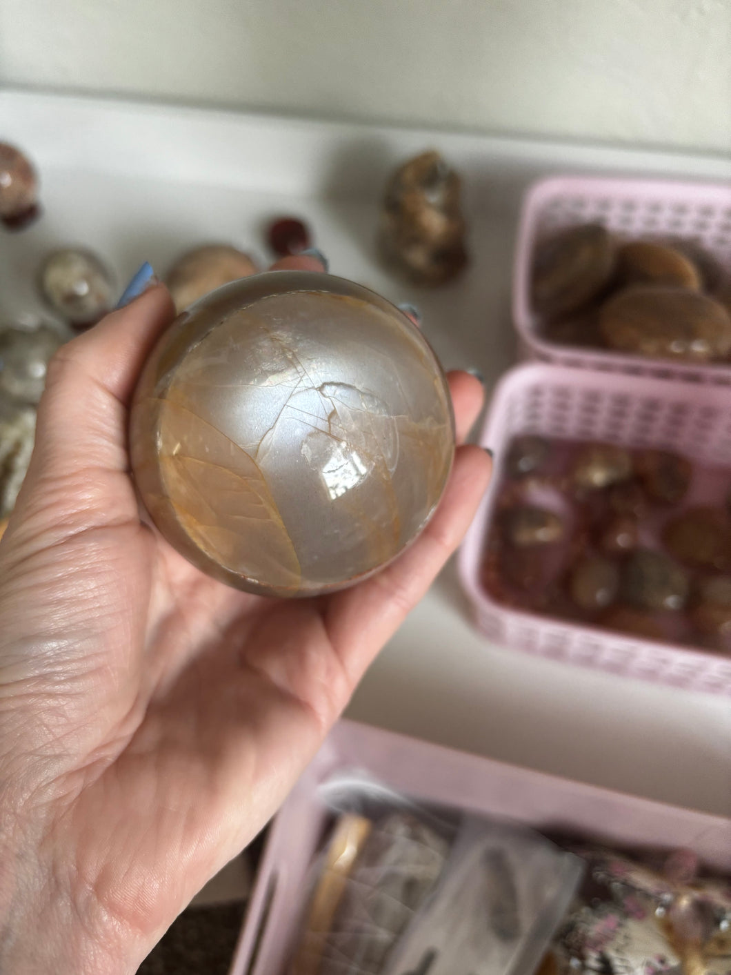 Peach Moonstone Sphere