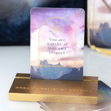 Load image into Gallery viewer, Ethereal Affirmation Cards with Wooden Stand
