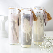 Load image into Gallery viewer, Selene Goddess Tube Candle with Amethyst Crystals
