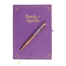 Load image into Gallery viewer, Book of Spells Journal with Amethyst Crystal Pen
