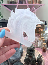 Load image into Gallery viewer, Selenite Unicorn Head
