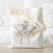 Load image into Gallery viewer, Light Luna Moth Polycotton Tote Bag
