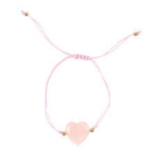 Load image into Gallery viewer, You Are Loved Rose Quartz Crystal Heart Bracelet
