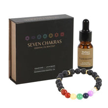 Load image into Gallery viewer, Seven Chakra Mixed Gemstone Essential Oil Bracelet
