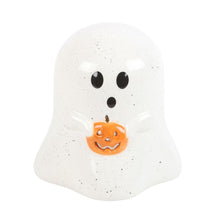 Load image into Gallery viewer, Ghost Shaped Tealight Candle Holder with Pumpkin
