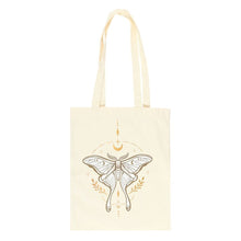 Load image into Gallery viewer, Light Luna Moth Polycotton Tote Bag
