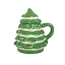 Load image into Gallery viewer, Green Christmas Tree Shaped Mug
