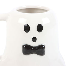 Load image into Gallery viewer, Mr Boo Ghost Shaped Mug with Bow Tie
