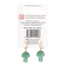 Load image into Gallery viewer, Aventurine Crystal Mushroom Earrings
