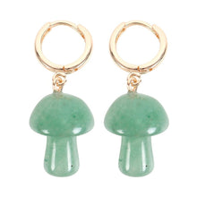 Load image into Gallery viewer, Aventurine Crystal Mushroom Earrings
