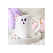 Load image into Gallery viewer, Miss Boo Ghost Shaped Mug with Bow
