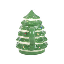 Load image into Gallery viewer, Green Christmas Tree Shaped Mug
