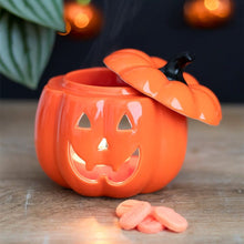 Load image into Gallery viewer, Orange Jack-O-Lantern Oil Burner
