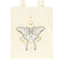 Load image into Gallery viewer, Light Luna Moth Polycotton Tote Bag
