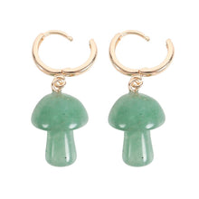 Load image into Gallery viewer, Aventurine Crystal Mushroom Earrings
