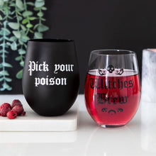 Load image into Gallery viewer, Pick Your Poison Stemless Wine Glass
