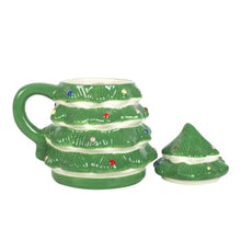 Load image into Gallery viewer, Green Christmas Tree Shaped Mug
