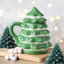 Load image into Gallery viewer, Green Christmas Tree Shaped Mug
