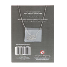 Load image into Gallery viewer, Black Obsidian Crystal Moon Necklace on Greeting Card
