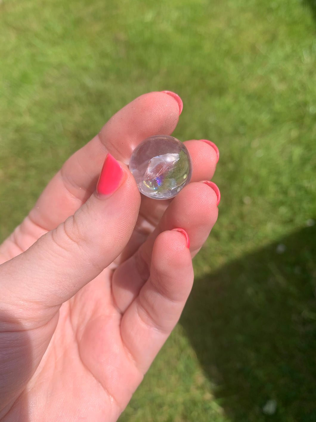 Clear Quartz Spheres with rainbows