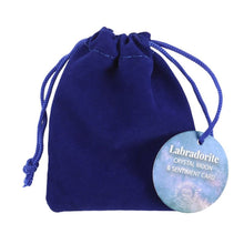 Load image into Gallery viewer, Love You to the Moon Labradorite Crystal Moon in a Bag
