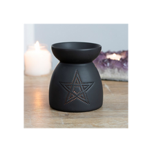 Load image into Gallery viewer, Black Pentagram Cut Out Oil Burner
