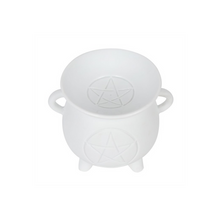 Load image into Gallery viewer, White Pentagram Cauldron Oil Burner
