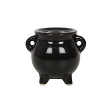 Load image into Gallery viewer, Triple Moon Cauldron Ceramic Incense Holder
