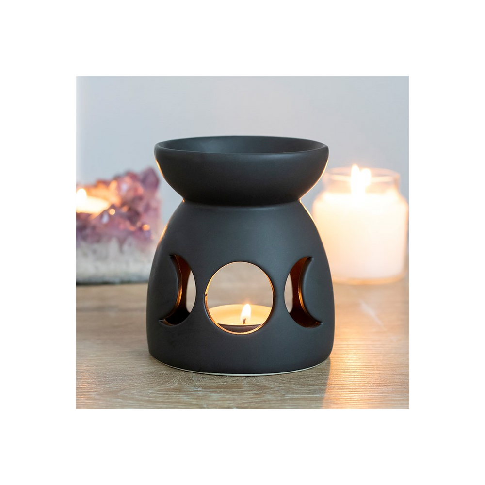 Black Triple Moon Cut Out Oil Burner