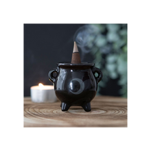 Load image into Gallery viewer, Mystical Moon Cauldron Ceramic Incense Holder
