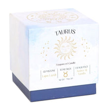 Load image into Gallery viewer, Taurus Amber &amp; Vanilla Gemstone Zodiac Candle
