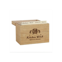 Load image into Gallery viewer, Kitchen Witch Wooden Recipe Box
