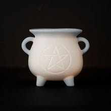 Load image into Gallery viewer, White Pentagram Cauldron Oil Burner
