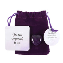 Load image into Gallery viewer, You Are Special to Me Amethyst Crystal Heart in a Bag
