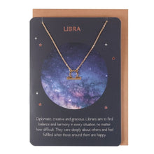 Load image into Gallery viewer, Libra Zodiac Necklace Card
