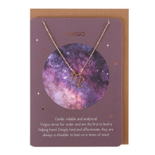 Load image into Gallery viewer, Virgo Zodiac Necklace Card
