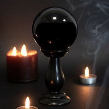 Load image into Gallery viewer, Small Black Crystal Ball on Stand
