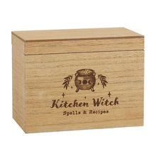 Load image into Gallery viewer, Kitchen Witch Wooden Recipe Box
